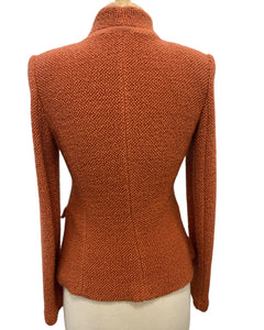 Armani Collezioni Burnt Orange Wool Blend Blazer, 8