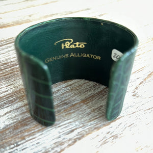 Plato Alligator Glazed Green Bracelet Cuff