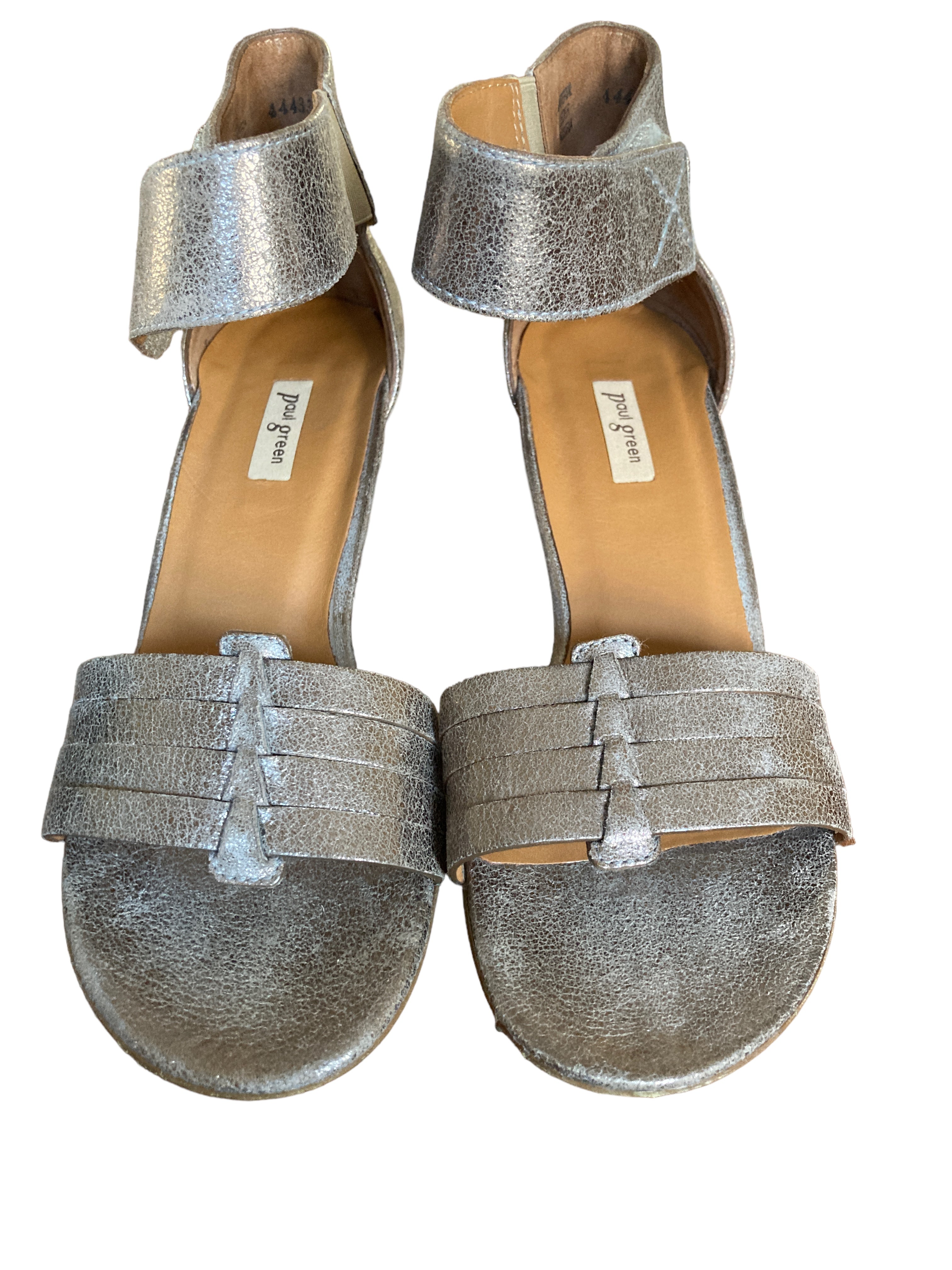 Paul Green "Coco" Sandals in Smoke Metallic, 6.5