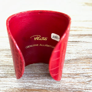 Plato Alligator Glazed Red Bracelet Cuff