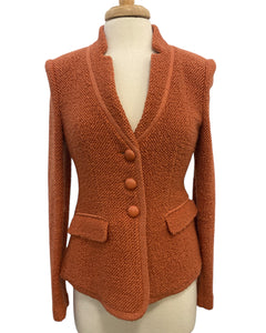 Armani Collezioni Burnt Orange Wool Blend Blazer, 8