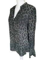 Load image into Gallery viewer, Joie Green/Grey/Black Cheetah Print Top, XS
