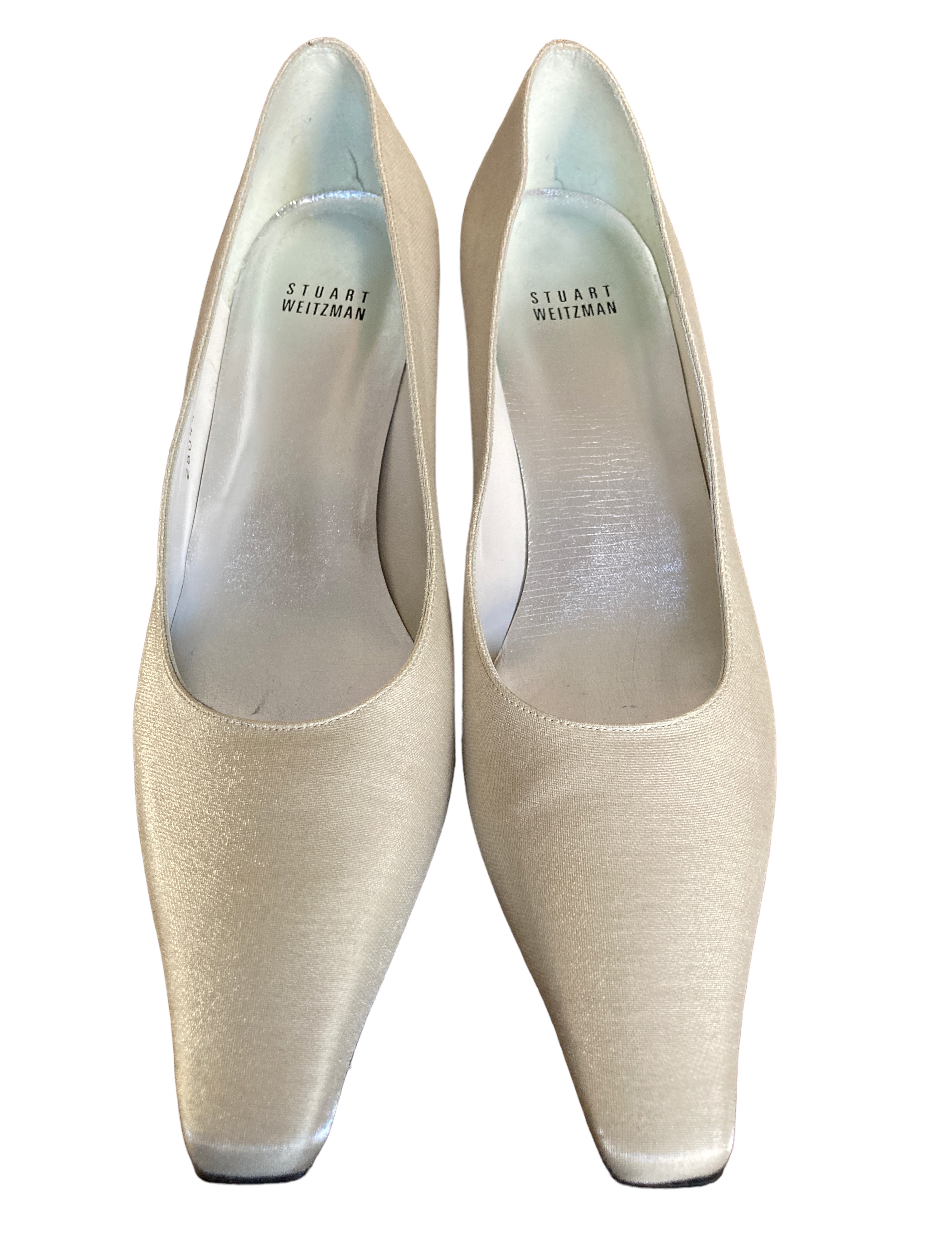 Stuart Weitzman Ivory Shimmer Heels, 9.5