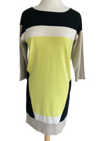 Load image into Gallery viewer, Magaschoni NY Black/Yellow/Beige Sweater Dress, S
