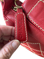 Load image into Gallery viewer, Chanel Vintage Quilted Surpique Hobo Authenticated Handbag, Red
