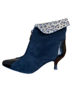 Load image into Gallery viewer, Prevata &quot;Tucker&quot; Black Suede Booties with Leopard Cuff, 7
