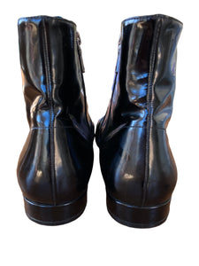 Prada Black Patent Leather Rain Boots, 40.5