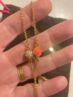 Load image into Gallery viewer, Kate Spade Coral, Rhinestone and Glass Necklace
