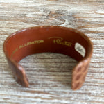 Load image into Gallery viewer, Plato Alligator Glazed Light Brown Bracelet Cuff
