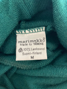 Merimekko Vintage Green Lambswool Turtleneck Sweater, M