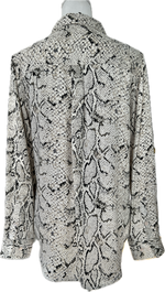 Load image into Gallery viewer, Equipment White and Black Snake Skin Print Silk Shirt, M
