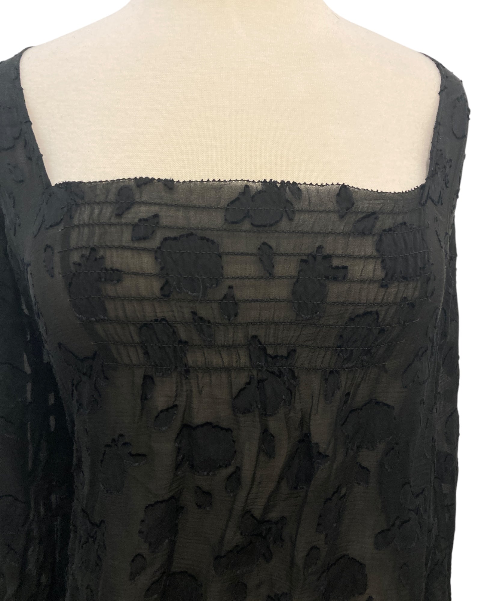 Diane Von Furstenberg Sheer Black Dress, 8