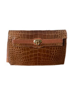 Load image into Gallery viewer, Plato Custom Brown Alligator Clutch with Two Straps
