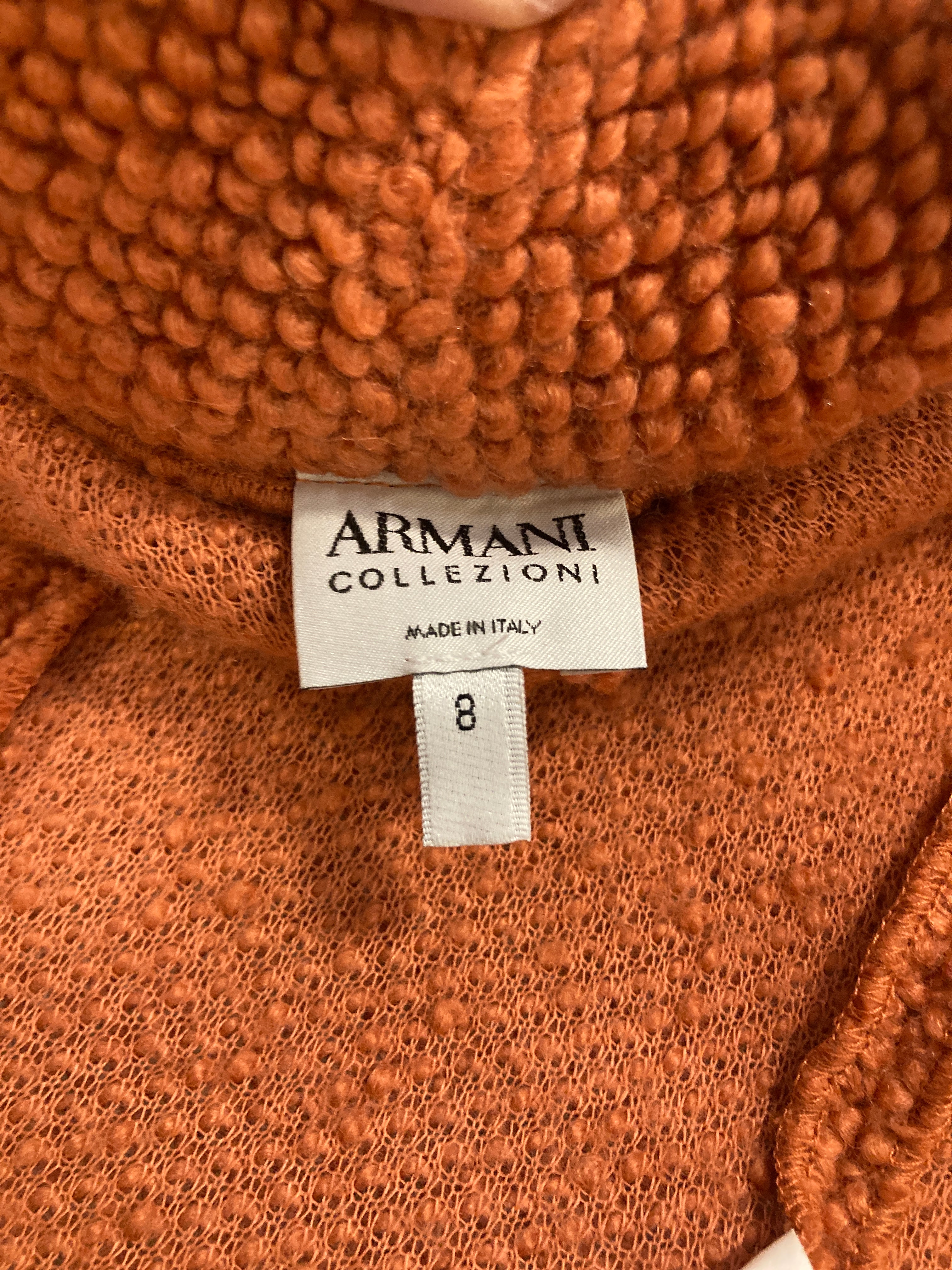 Armani Collezioni Burnt Orange Wool Blend Blazer, 8