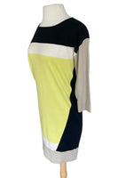 Load image into Gallery viewer, Magaschoni NY Black/Yellow/Beige Sweater Dress, S
