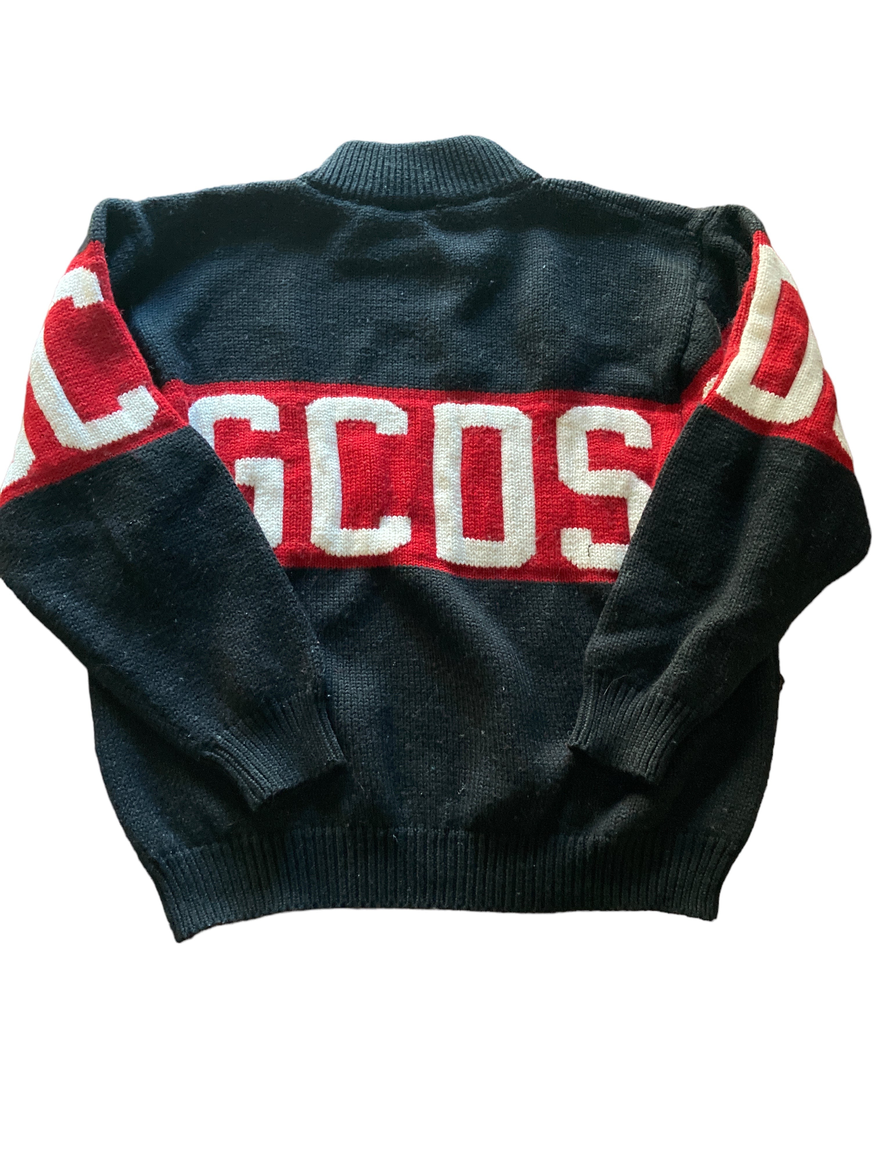 GCDS Black and Red Logo Unisex Sweater, L