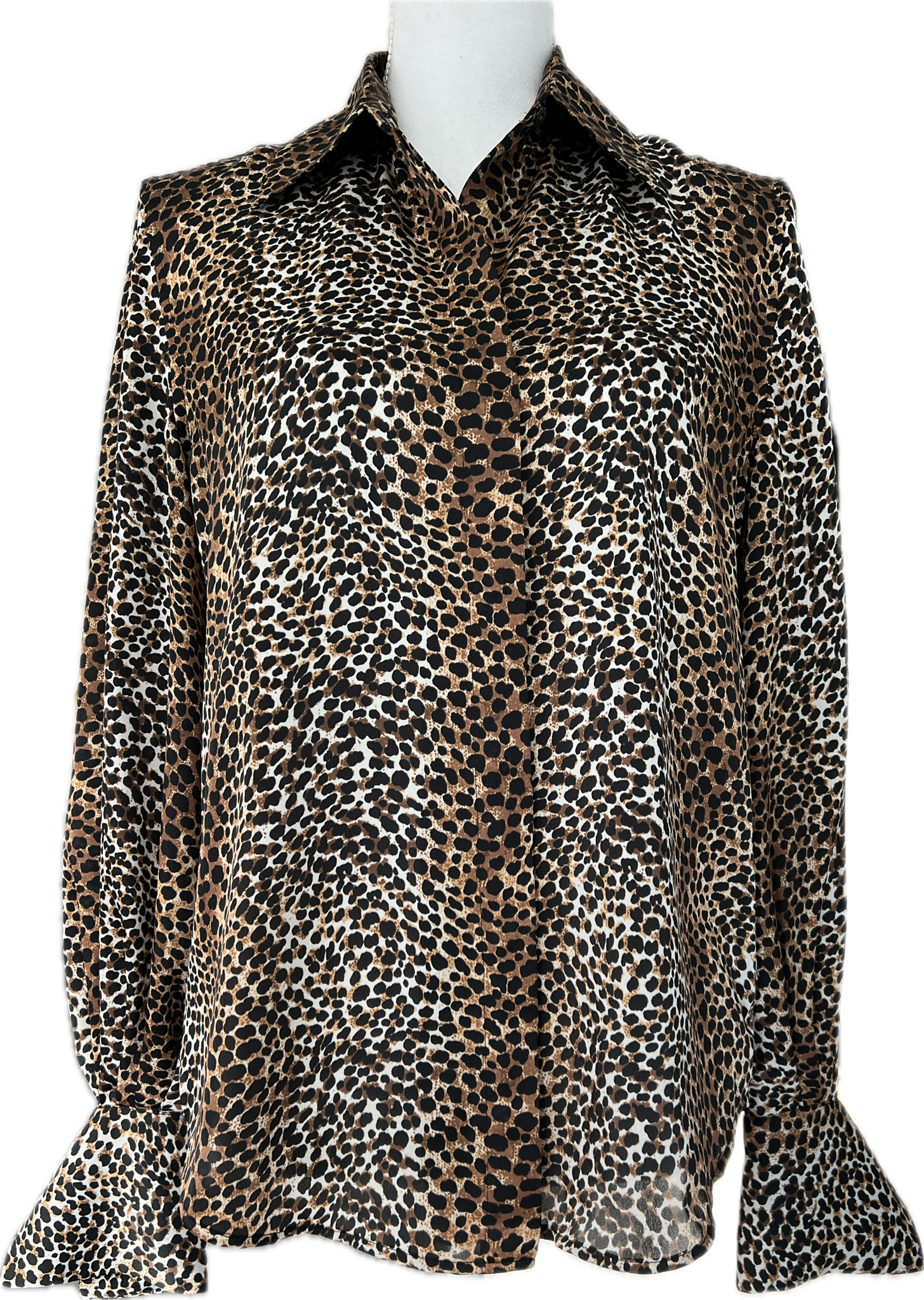 Equipment Animal Print Silk Shirt, XS