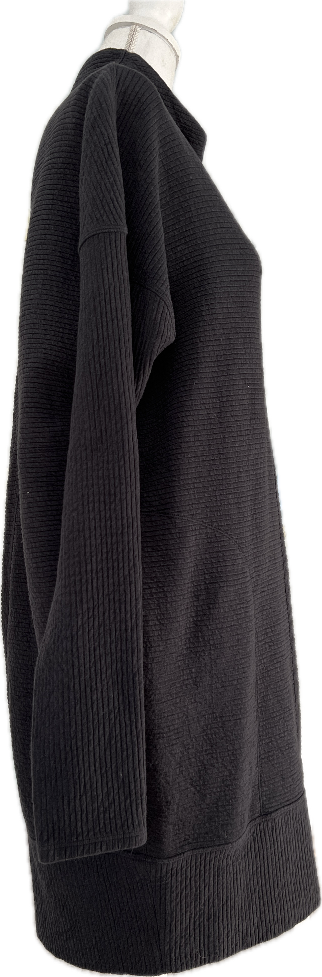 Lululemon Black Ribbed "Call For Cozy" Mock-neck Sweatshirt Dress, 8