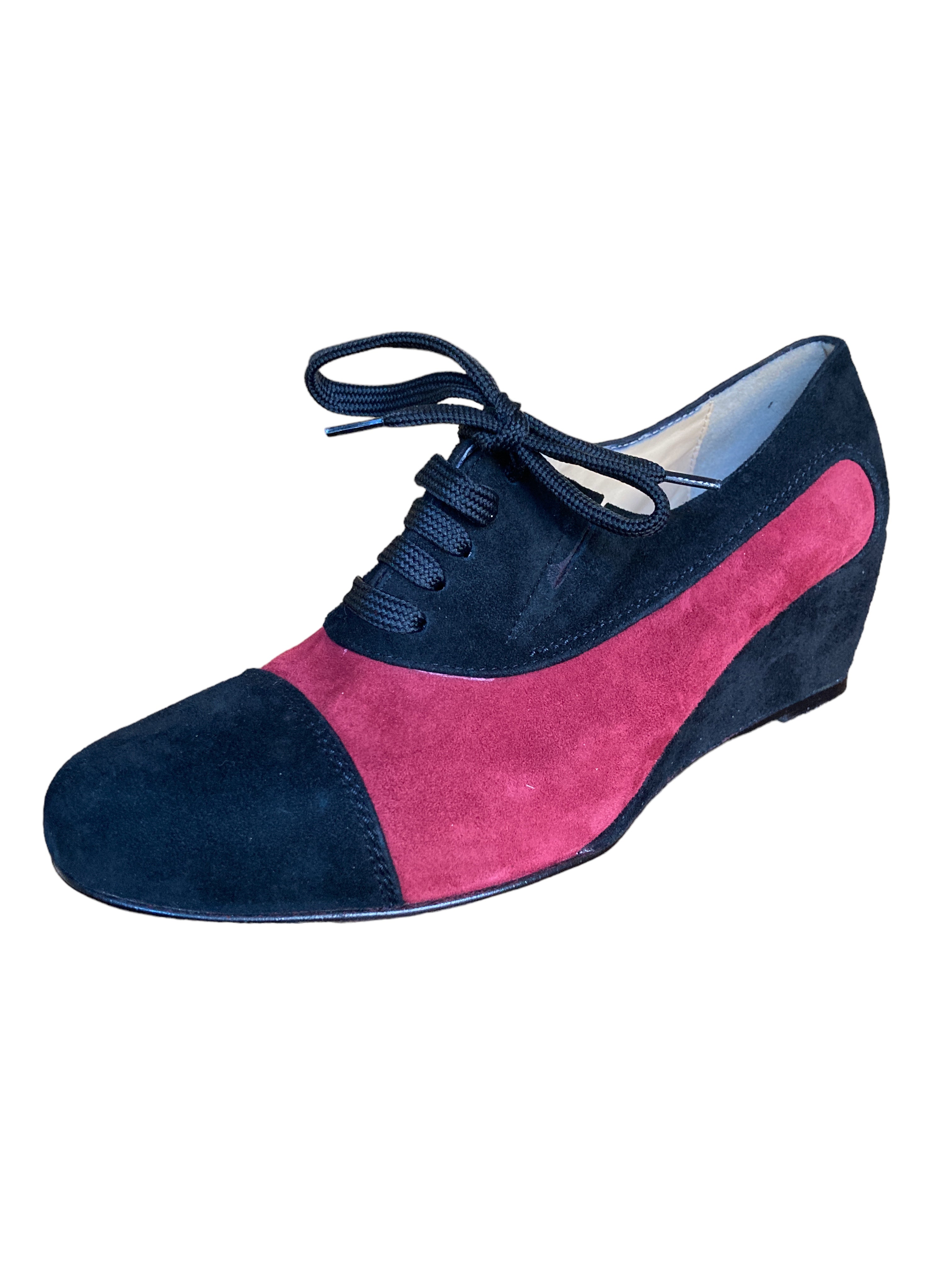 Bettina Wedge Suede Oxfords, 37