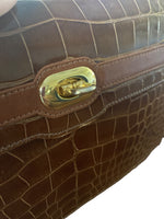 Load image into Gallery viewer, Plato Custom Brown Alligator Clutch with Two Straps
