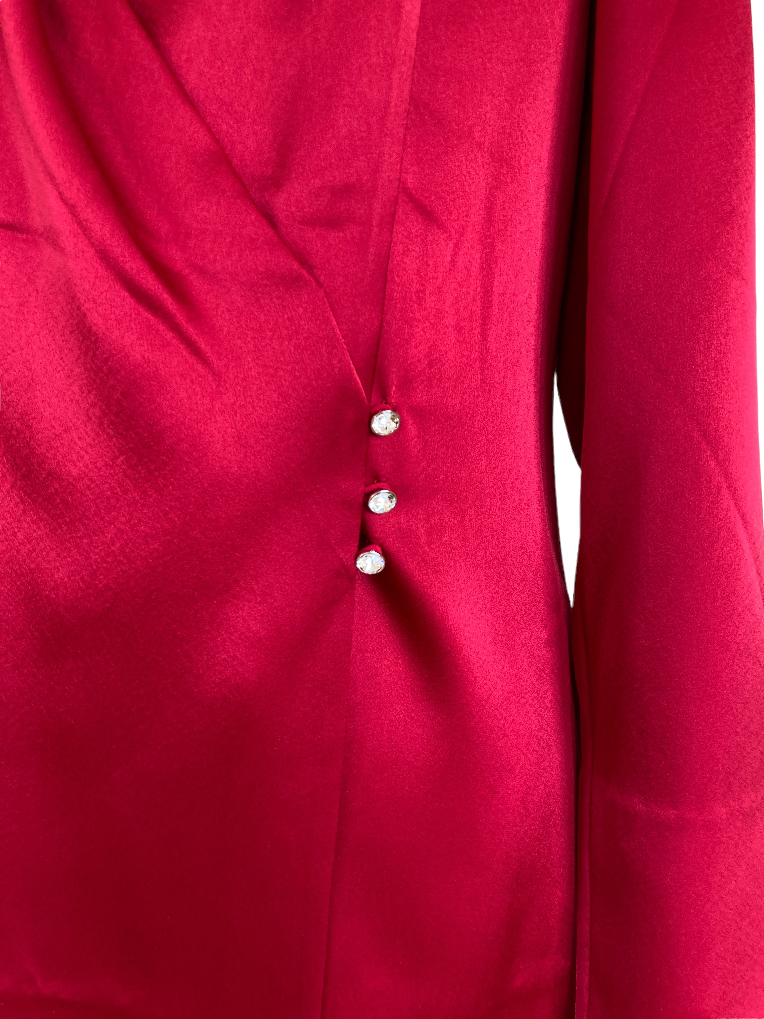 St. John Red Top with Rhinestone Detail, P