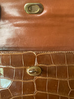 Load image into Gallery viewer, Plato Custom Brown Alligator Clutch with Two Straps
