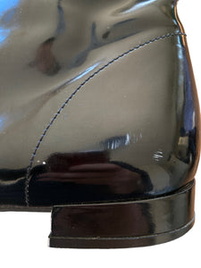 Prada Black Patent Leather Rain Boots, 40.5