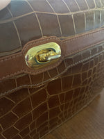 Load image into Gallery viewer, Plato Custom Brown Alligator Clutch with Two Straps
