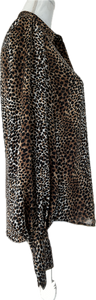 Equipment Animal Print Silk Shirt, XS