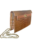 Load image into Gallery viewer, Plato Custom Brown Alligator Clutch with Two Straps
