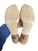 Load image into Gallery viewer, Olivia Rose Tal &quot;Lilianna&quot; Orange Silk Mules, 7
