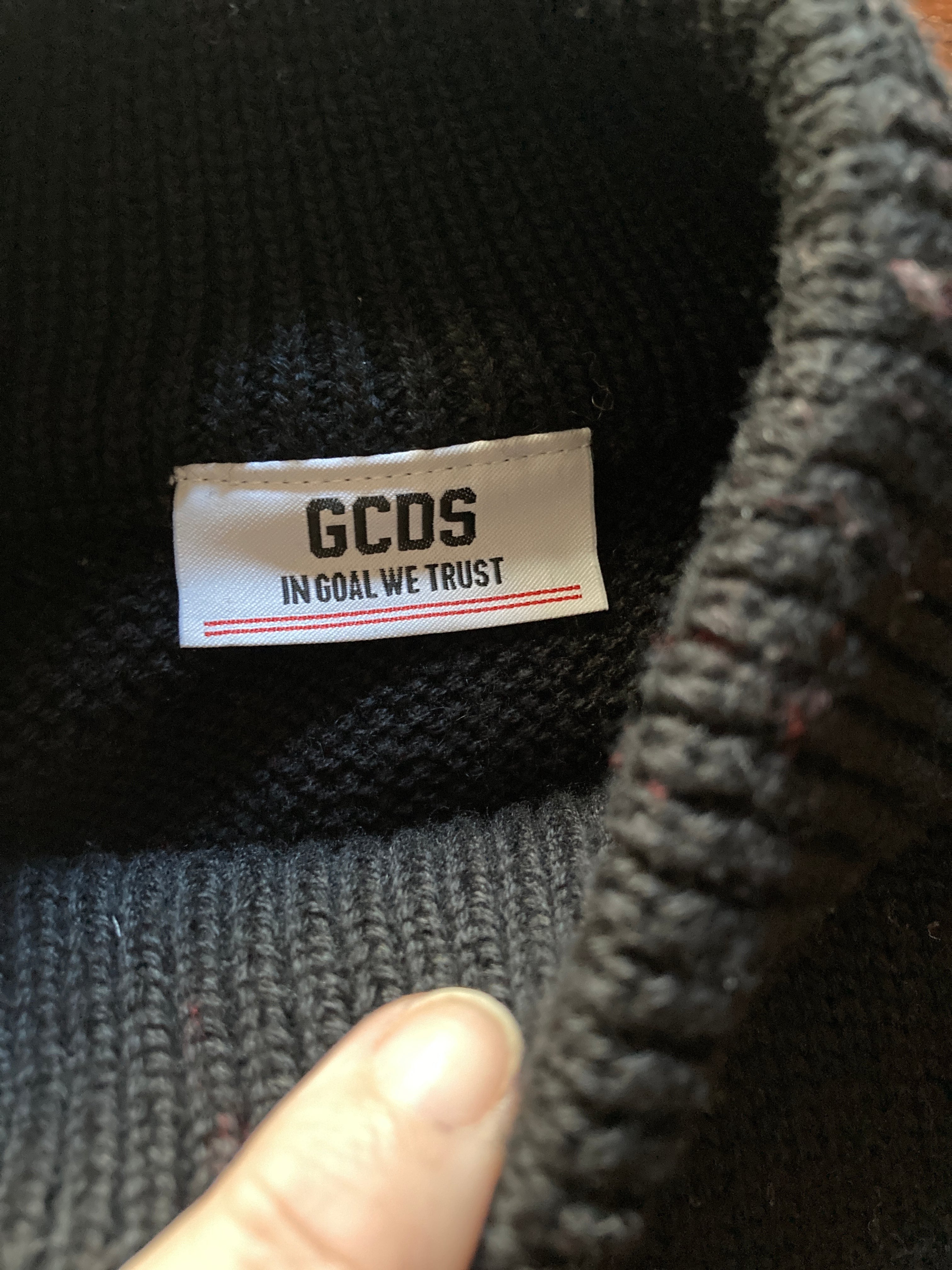 GCDS Black and Red Logo Unisex Sweater, L