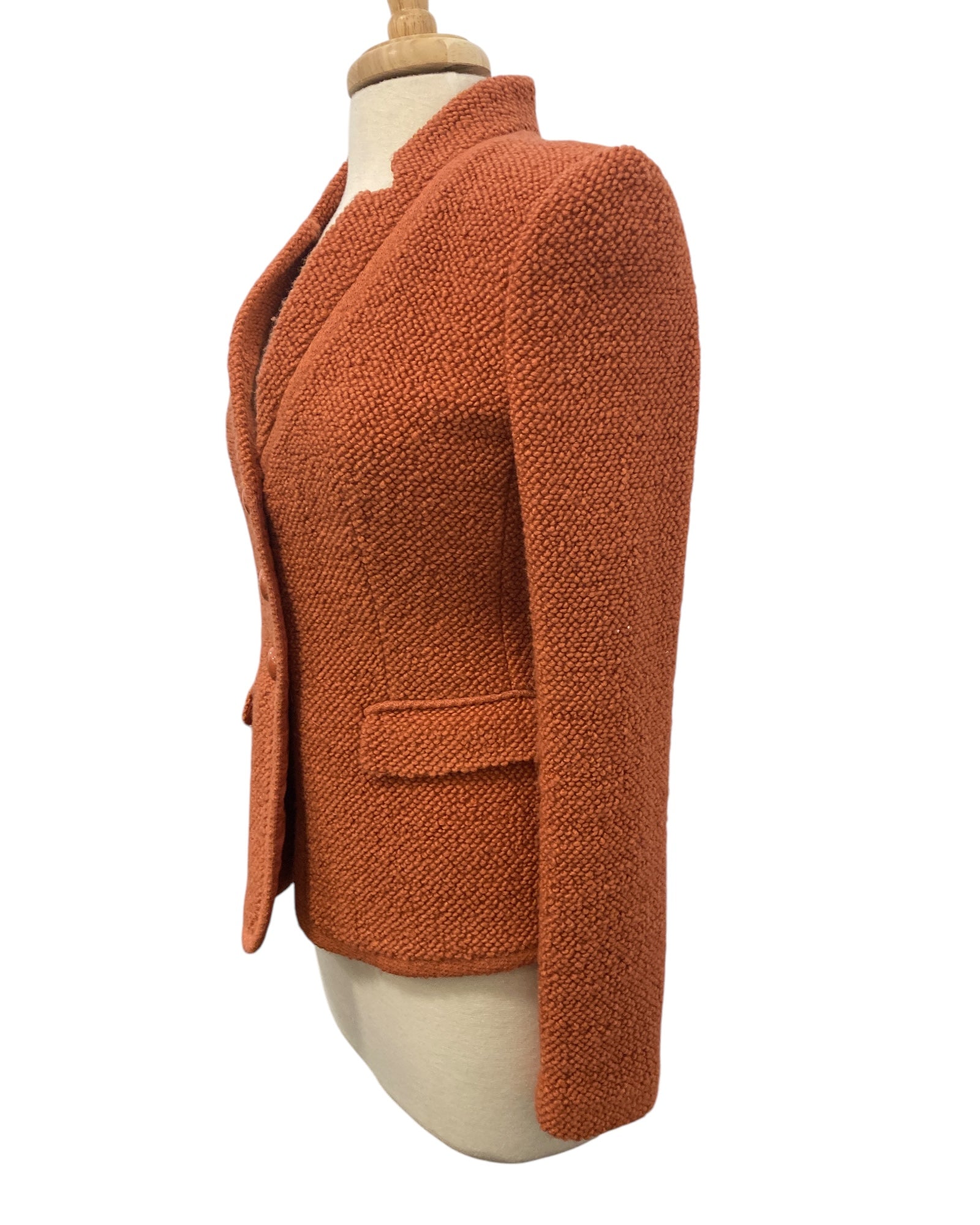 Armani Collezioni Burnt Orange Wool Blend Blazer, 8