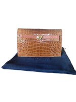 Load image into Gallery viewer, Plato Custom Brown Alligator Clutch with Two Straps
