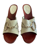 Load image into Gallery viewer, Gucci Sand Suede Horsebit Antigua Heels, 7
