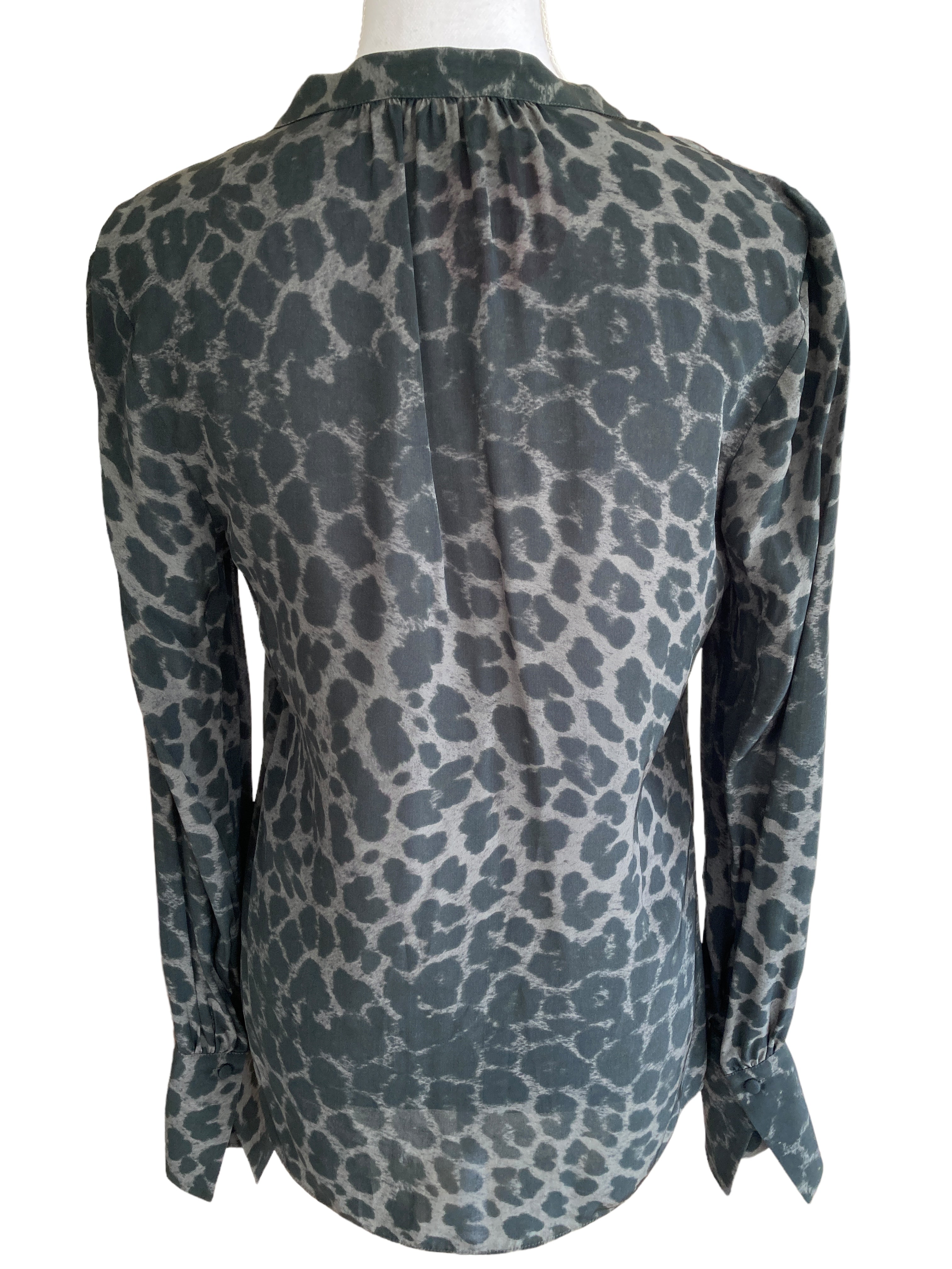 Joie Green/Grey/Black Cheetah Print Top, XS