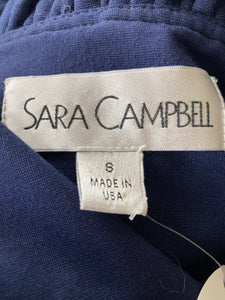 Sara Campbell Navy Knit Button Up Dress, S