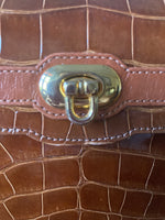 Load image into Gallery viewer, Plato Custom Brown Alligator Clutch with Two Straps
