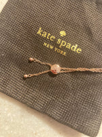 Load image into Gallery viewer, Kate Spade Rose Gold Full Circle Rhinestone Slider Bolo Bracelet
