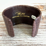 Load image into Gallery viewer, Plato Alligator Matte Brown Bracelet Cuff
