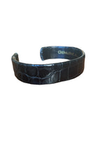 Load image into Gallery viewer, Plato Alligator Glazed Black Bracelet Cuff

