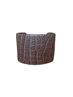 Load image into Gallery viewer, Plato Alligator Matte Brown Bracelet Cuff
