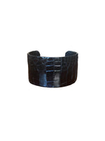 Load image into Gallery viewer, Plato Alligator Glazed Black Bracelet Cuff
