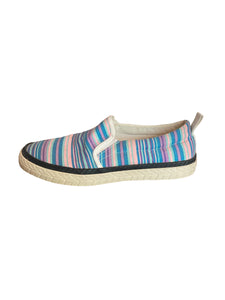 Marni Pink and Blue Striped Slip-On Sneakers, 39