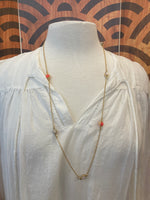 Load image into Gallery viewer, Kate Spade Coral, Rhinestone and Glass Necklace
