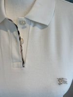 Load image into Gallery viewer, Burberry White Cotton Polo Shirt, M
