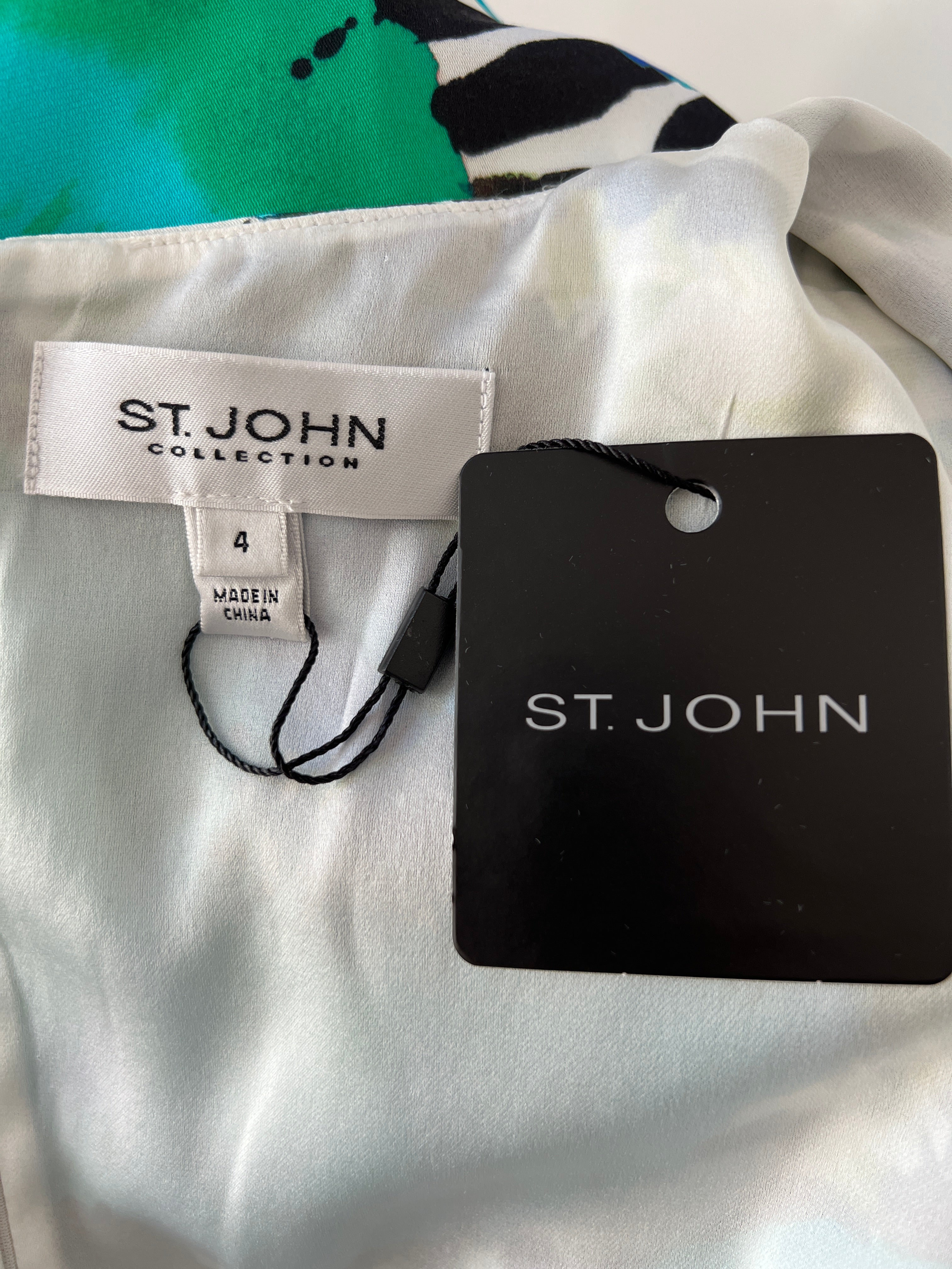St. John Lagoon Print Sheath Dress, 4