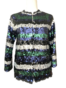 Marc by Marc Jacobs Navy and Green Sequin Sweater Cardigan, M