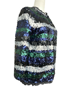 Marc by Marc Jacobs Navy and Green Sequin Sweater Cardigan, M