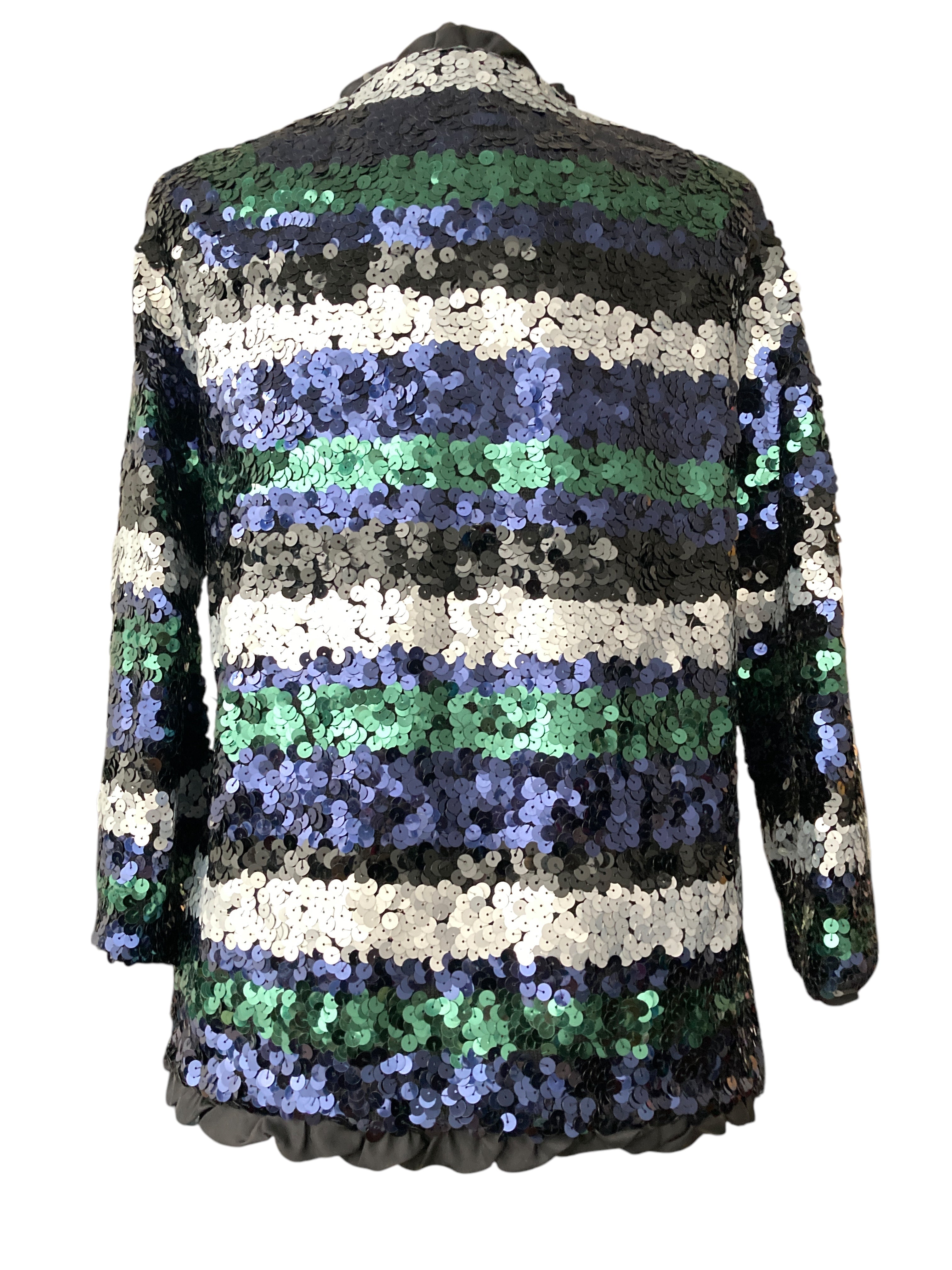 Marc by Marc Jacobs Navy and Green Sequin Sweater Cardigan, M